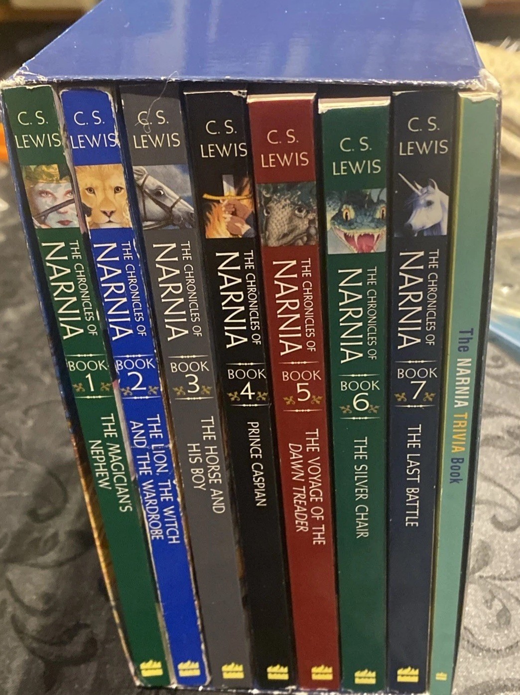 The Chronicles of Narnia 8 Book Box Set by C.S. Lewis Books 1-7 Plus Trivia Book