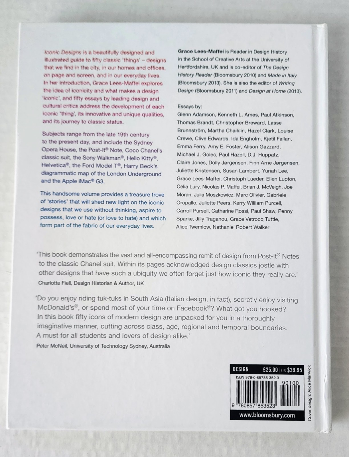 Iconic Designs: 50 Stories About 50 Things HC Grace Lees-Maffei Bloomsbury