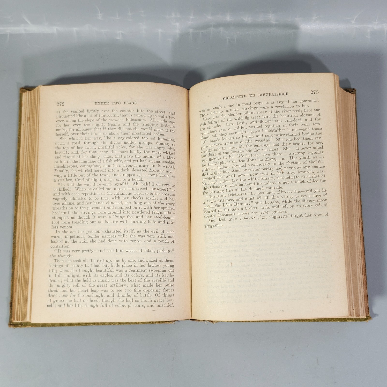 Under Two Flags Novel by Ouida HC Early 1900s Antique Book Hurst Company Version