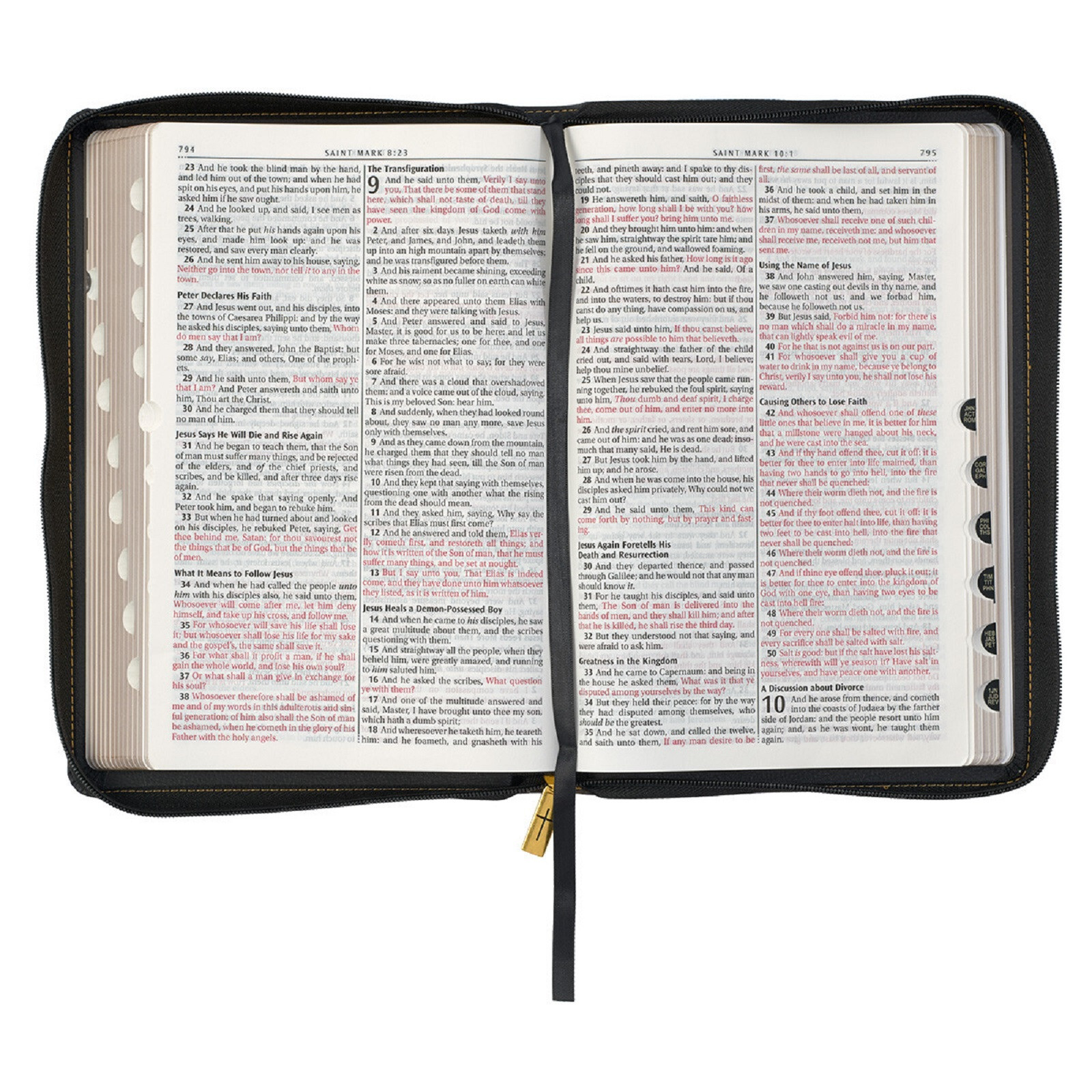 KJV Large Print Thinline Bible Black Zipper Indexed BRAND NEW in Shrink Wrap!!!