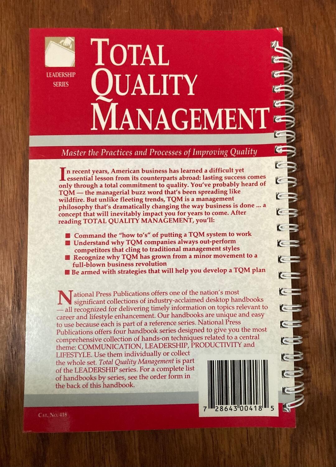 National Press Publications: Total Quality Management