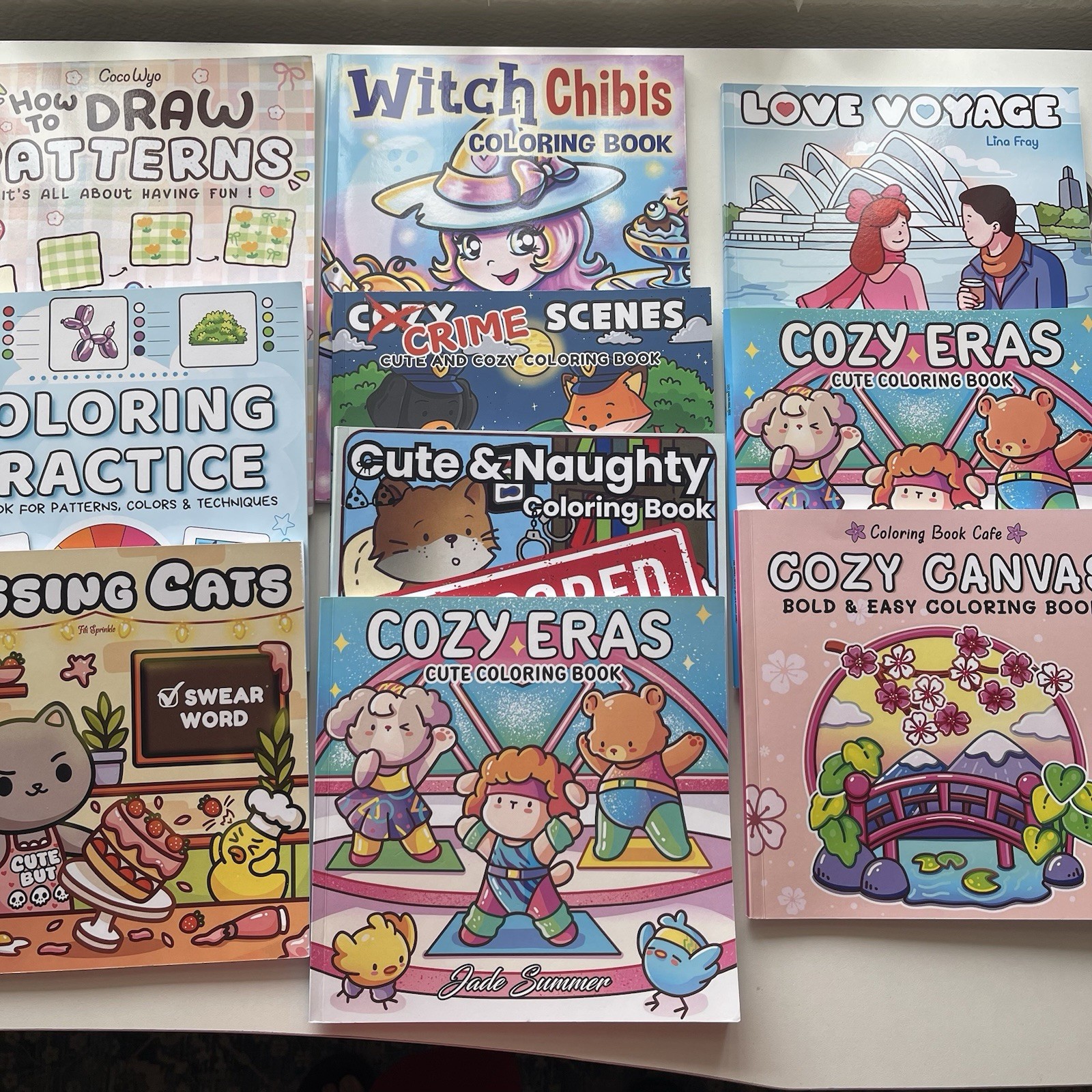 Huge lot of 10 Adult Cozy Coloring Books – Coco Wyo, Jade Summer Coloring Books