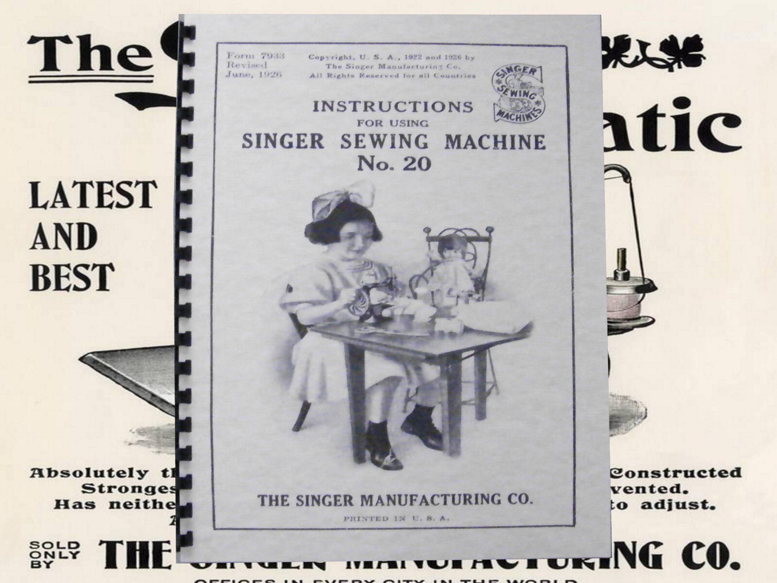 Singer Sewing Machine No. 20 Instruction Manual “1926” (8 Page)