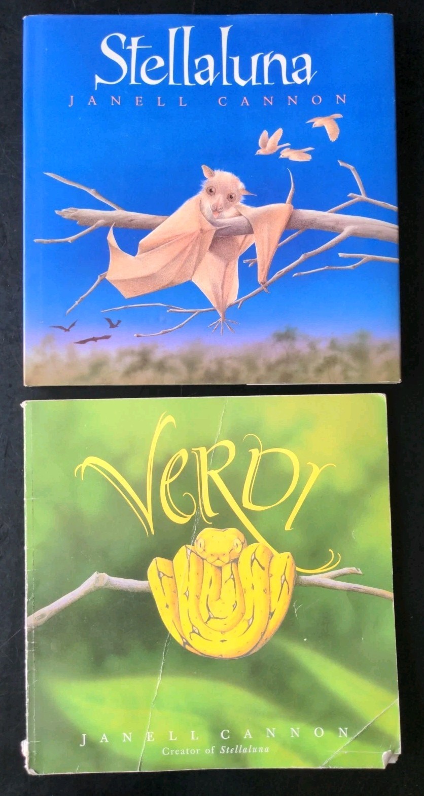 Lot of 2 Stellaluna HCDJ & Verdi PB- by Janell Cannon picture books
