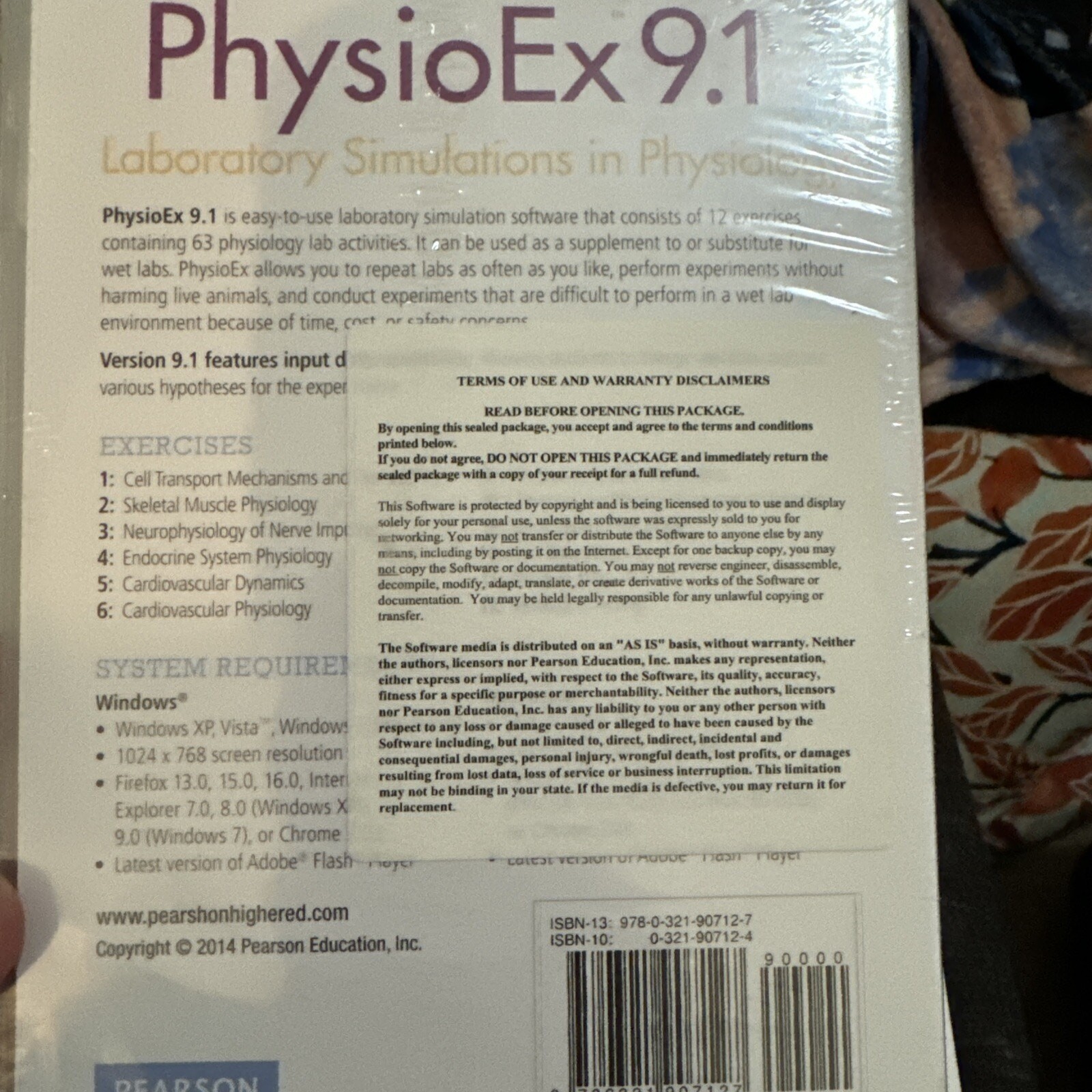 PhysioEx 9.1: Laboratory Simulations in Physiology Disk only