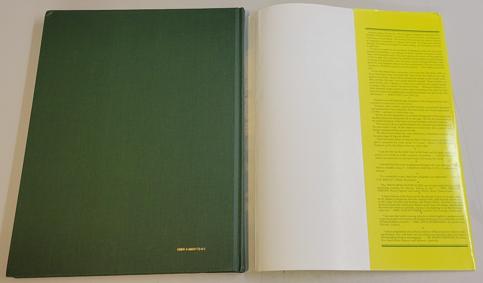Davison A HANDWEAVER’S PATTERN BOOK~ 240 Pages (1994 Revised Edition) 2007 HC DJ