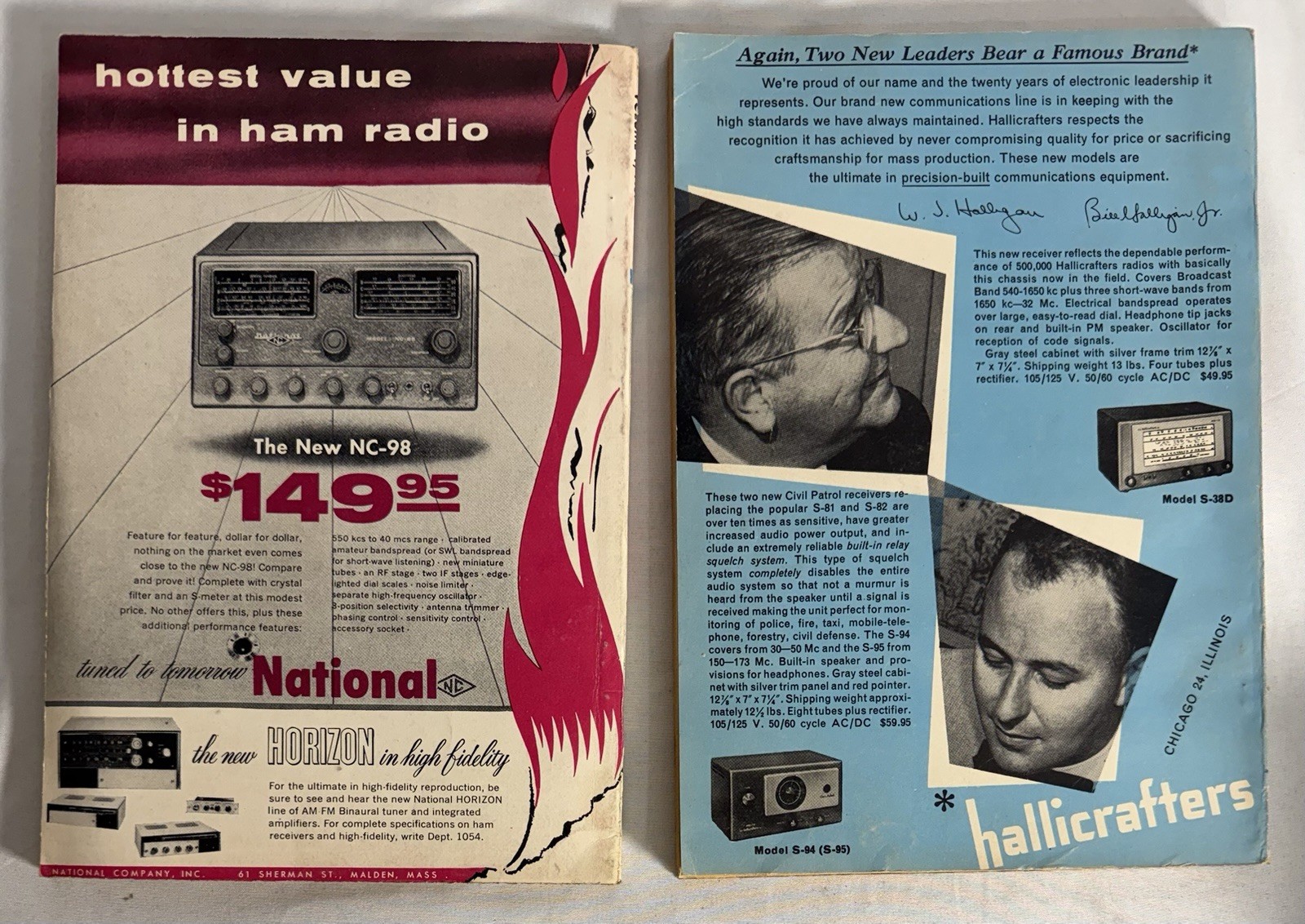 Vtg Popular Electronics Magazine October 1954 1st Issue. Feb 1955 Poor Condition