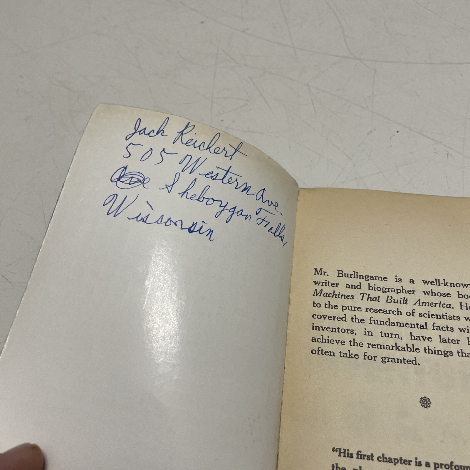 SCIENTISTS BEHIND THE INVENTORS by ROGER BURLINGAME 1960 pbk
