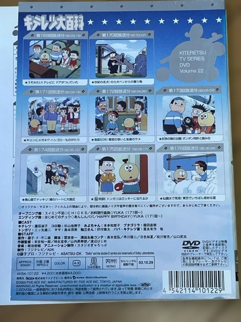 Kiteretsu Encyclopedia DVD 22 8 Episodes Region 2 4:3 Format