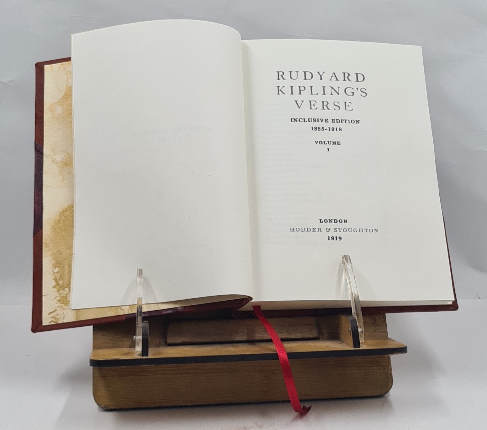 Rudyard Kipling’S Verse; Inclusive Ed., 1885-1918. Volume 1 1919 [Leather Bound]
