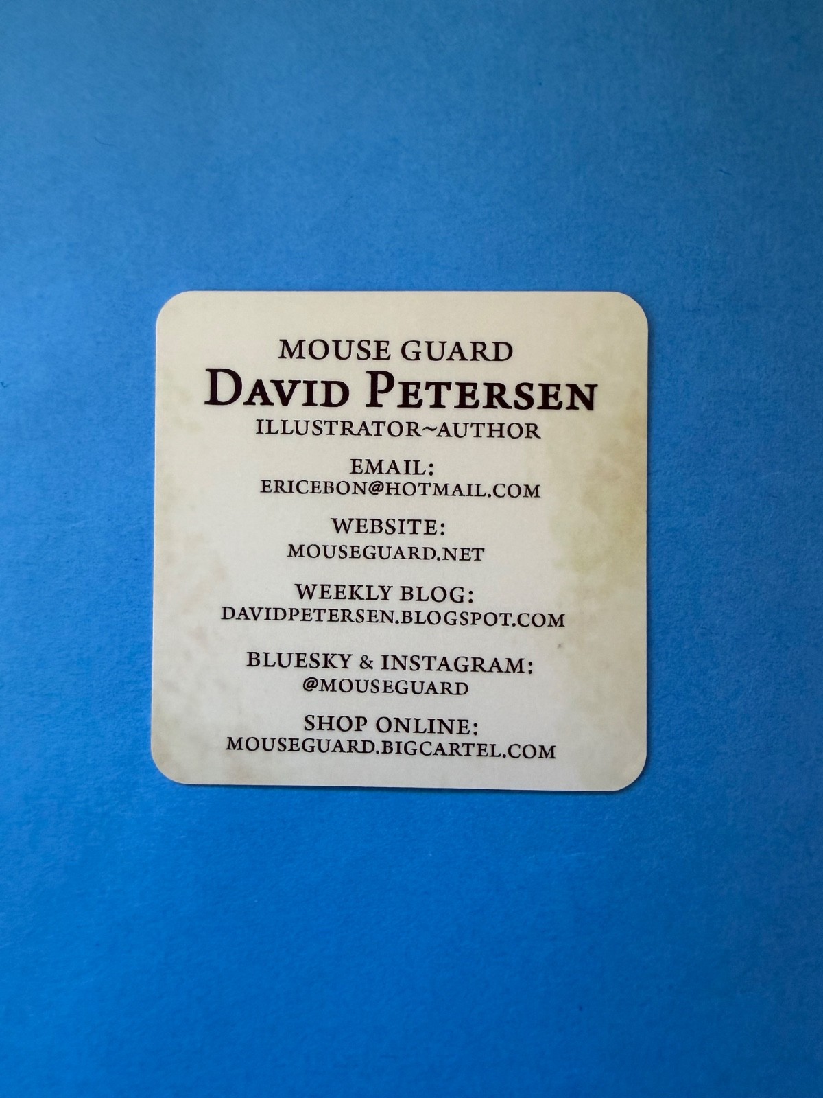 Mouse Guard Fall 1152 book signed with sketch David Petersen includes bookmark