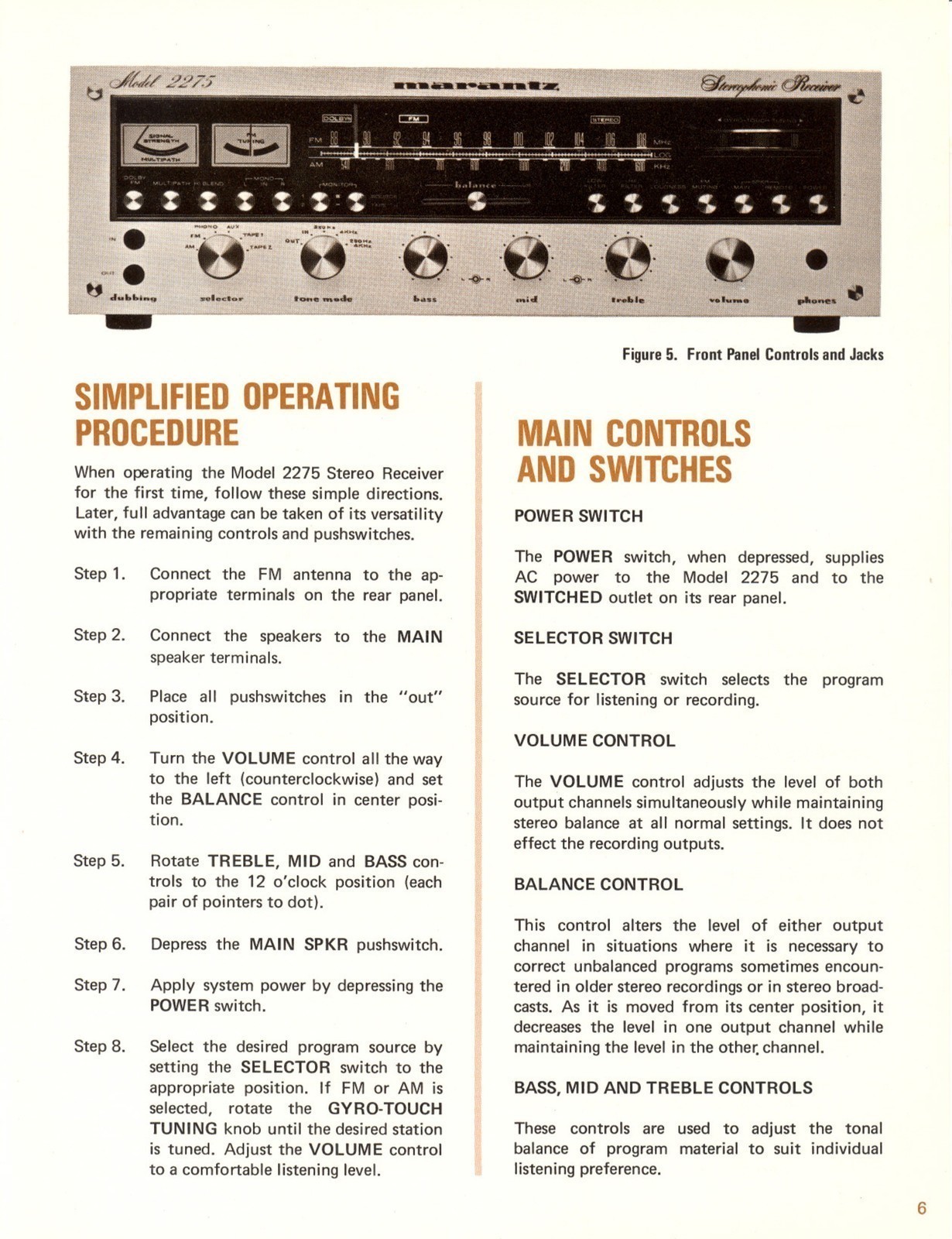 MARANTZ 2275 Stereophonic Receiver Instruction Manual SPIRAL BOUND- TOUGH COVERI