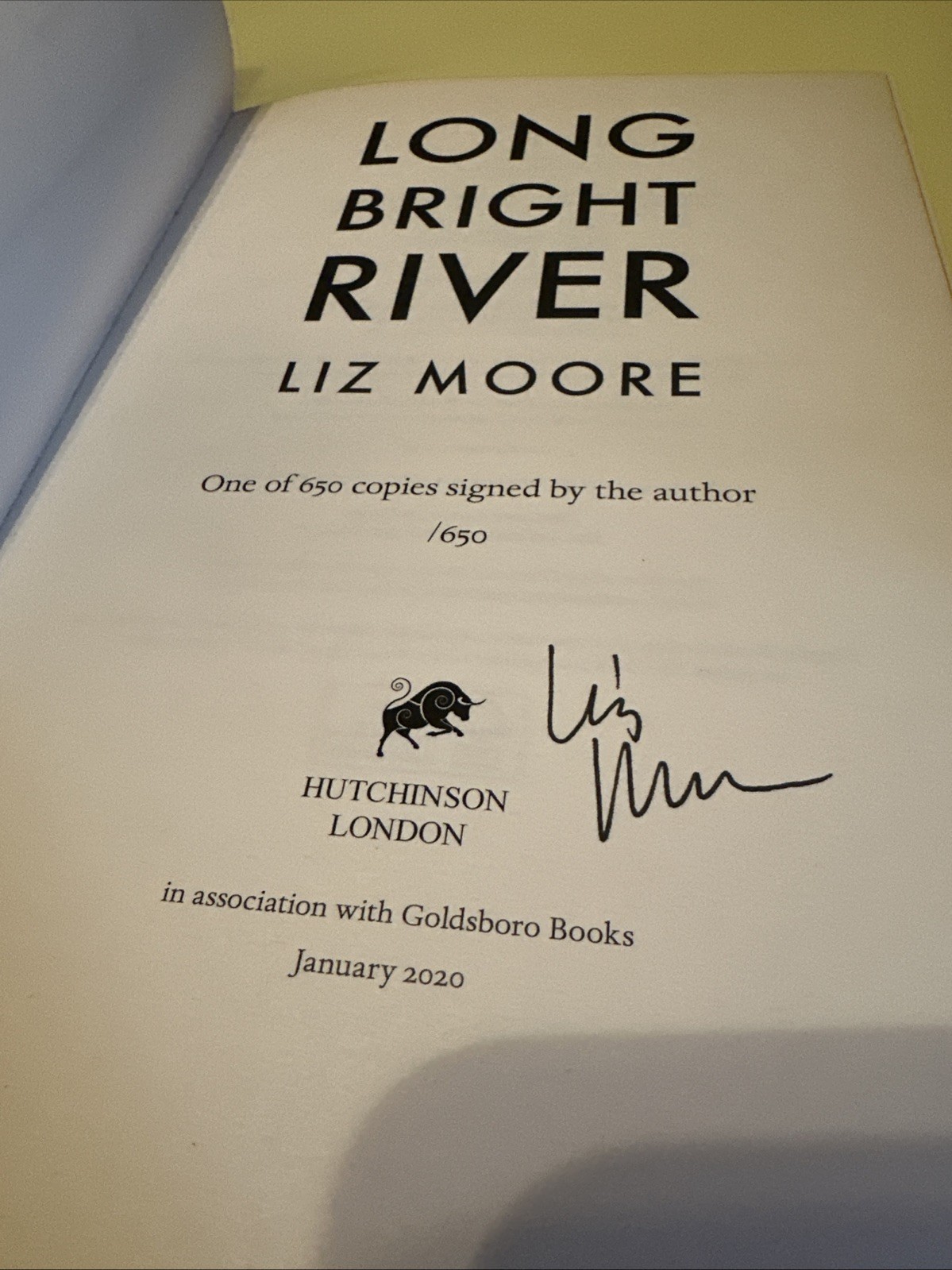 ONE OF 650 COPIES SIGNED BY AUTHOR RARE LONG BRIGHT RIVER LIX MOORE HC BOOK D3