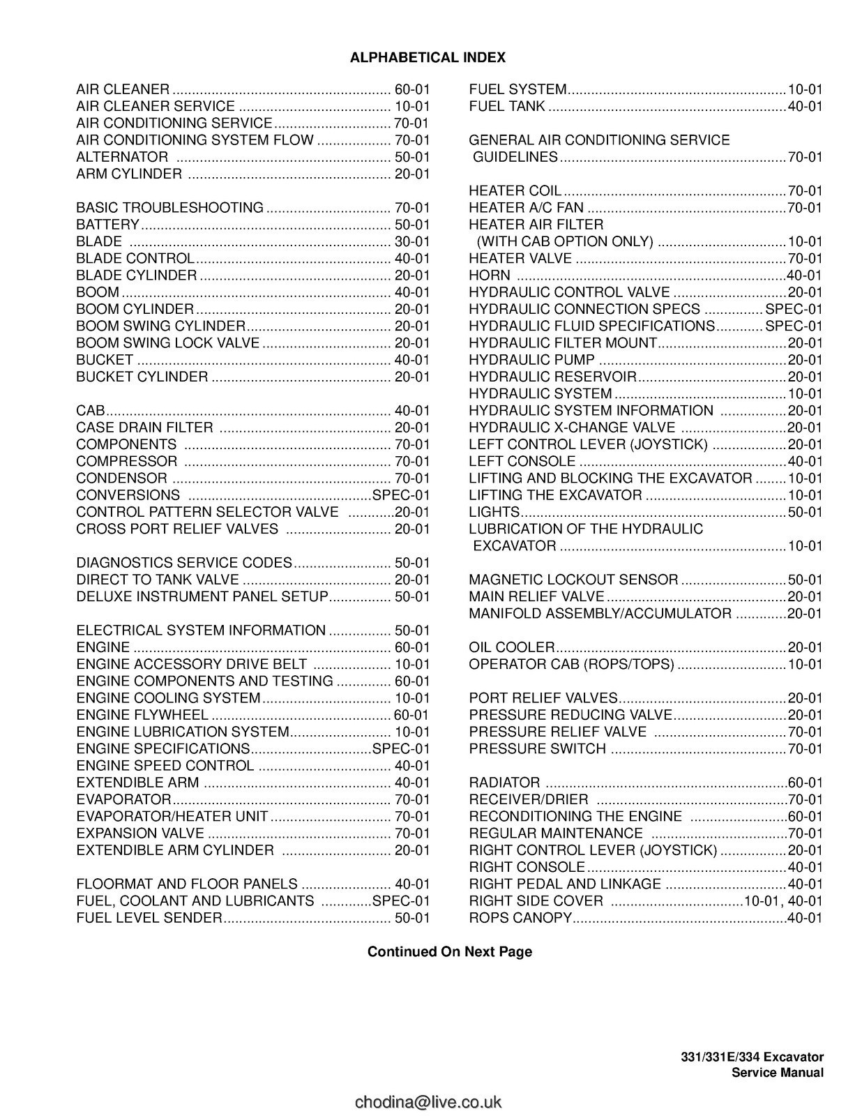 BOBCAT 331 331E 334 G Series Compact Excavator Service Manual , FOLDOUTS