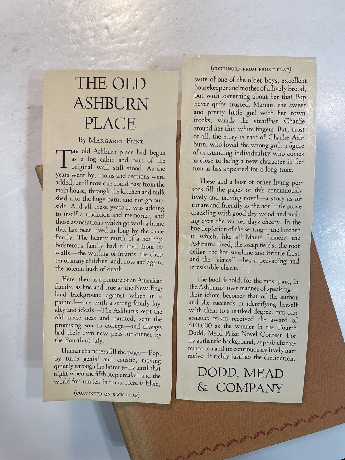 The Old Ashburn Place Margaret Flint c1936 4th printing Dodd Mead and Company HC