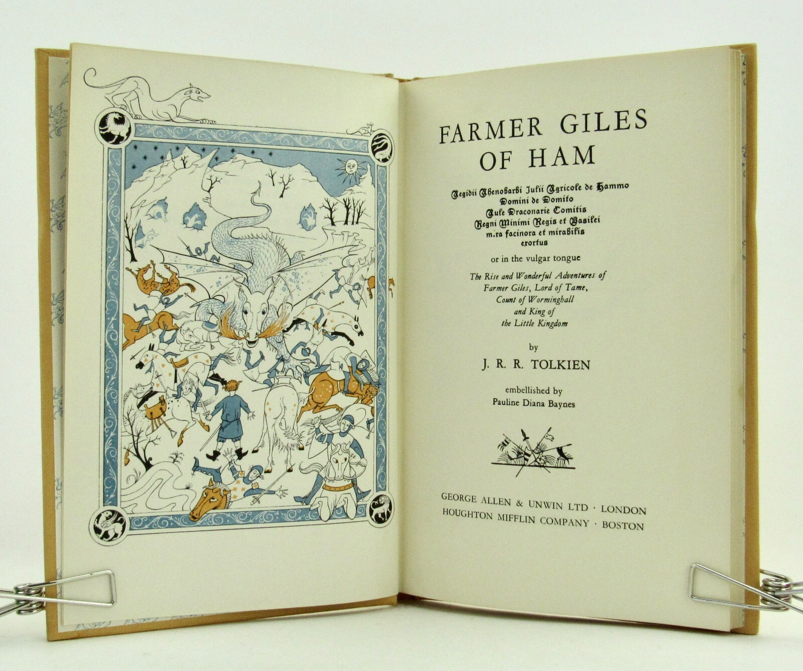 FARMER GILES OF HAM by J.R.R. Tolkien & Pauline Baynes 1966 5th printing HBDJ VG