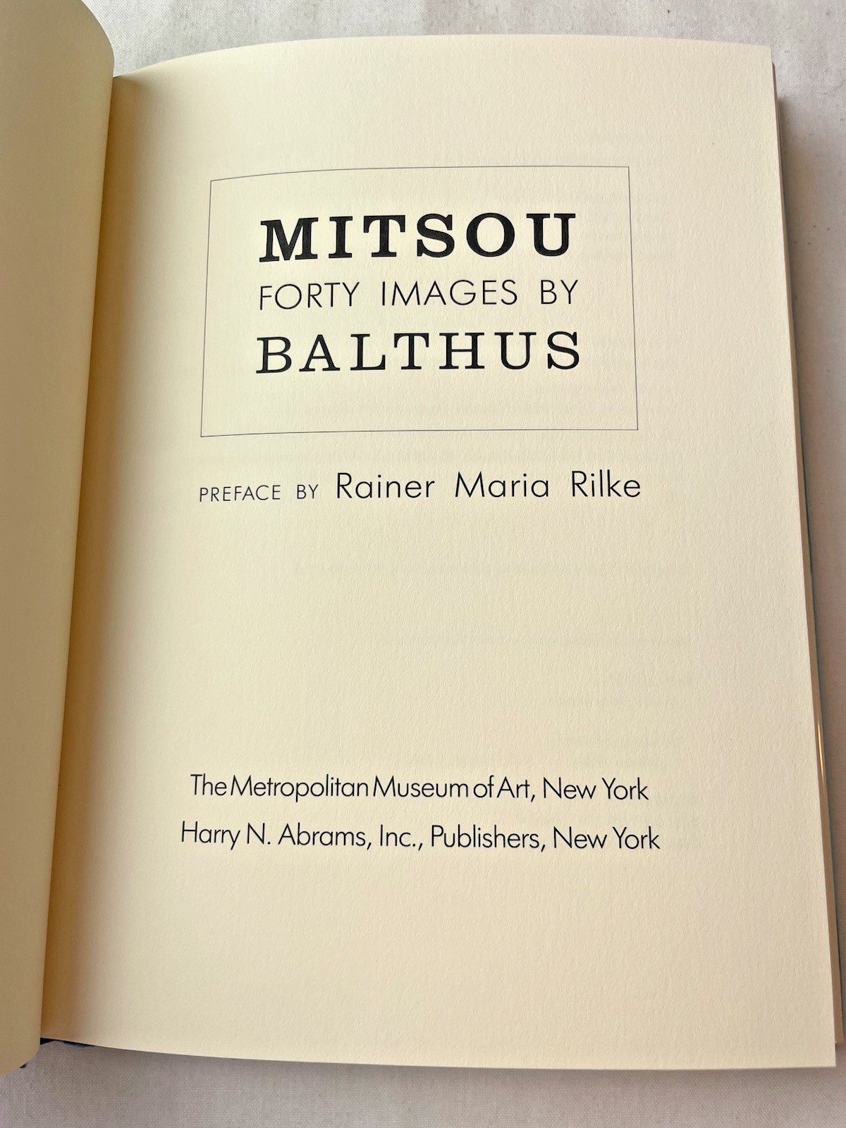 Mitsou: Forty Images by Balthus, HC DJ EXCELLENT