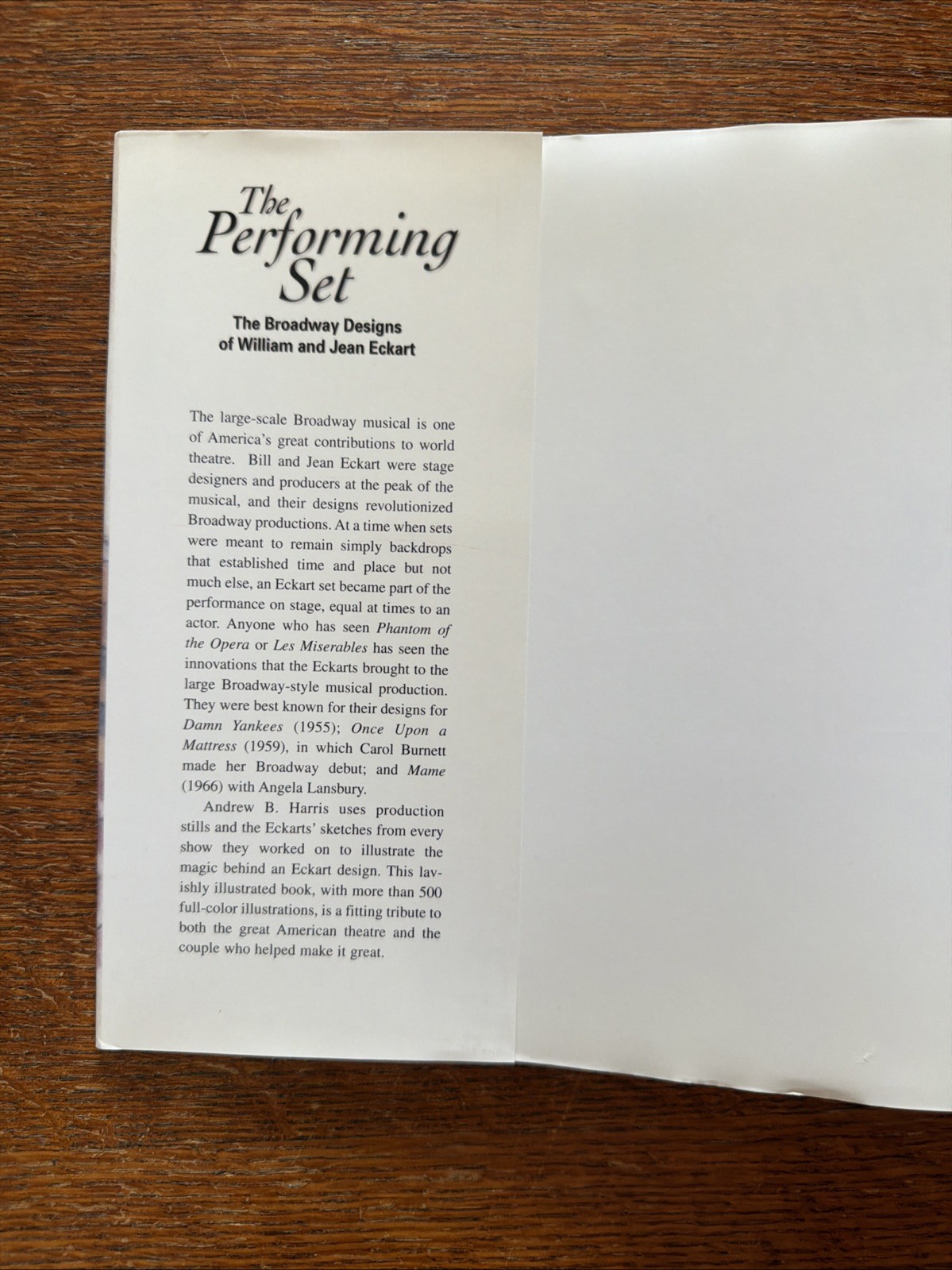 Performing Set : Broadway Designs William & Jean Eckart by Andrew Harris SIGNED!