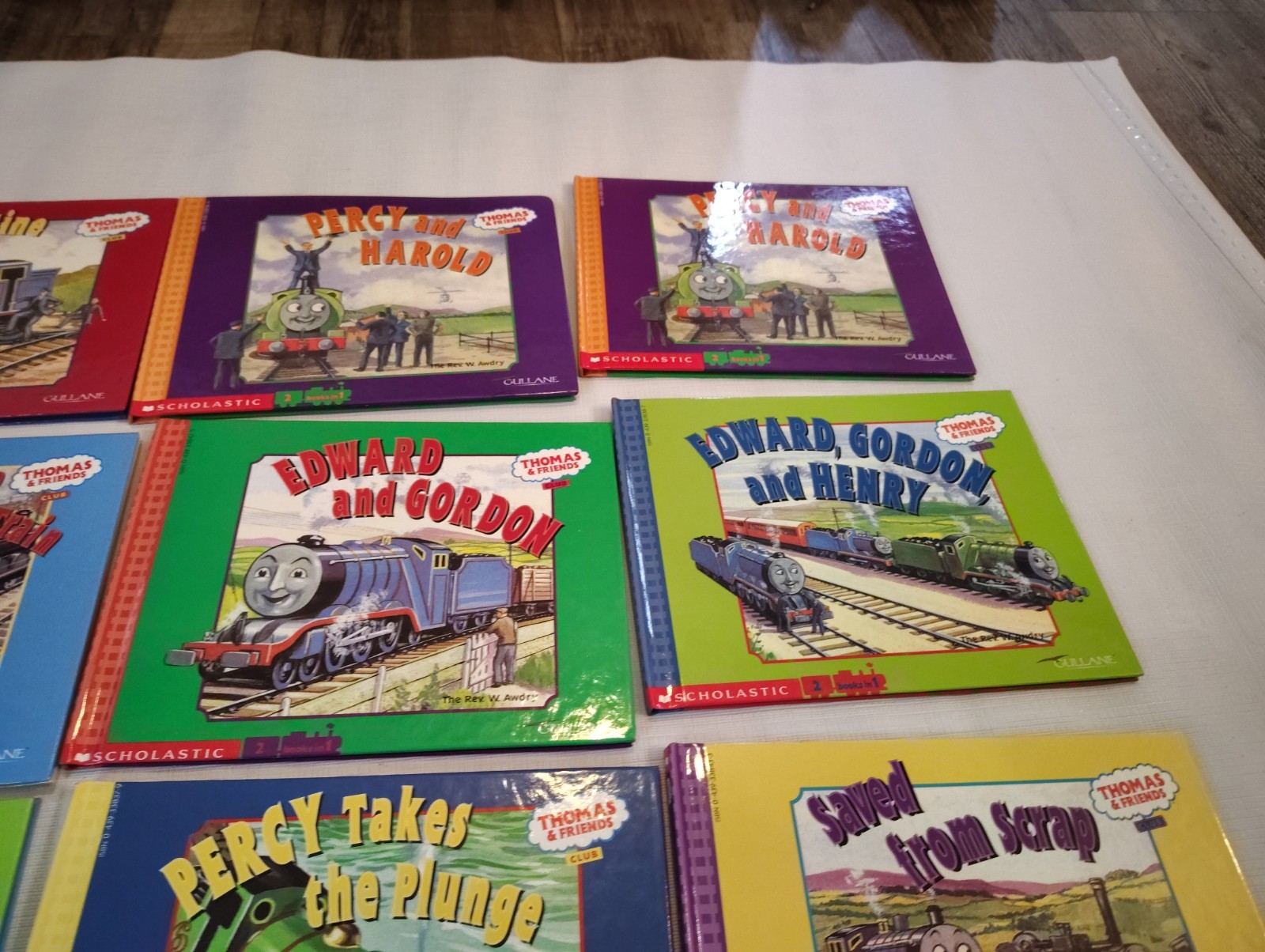 12 THOMAS THE TANK ENGINE & FRIENDS Club 2 Books in 1 Awdry Scholastic HC Lot
