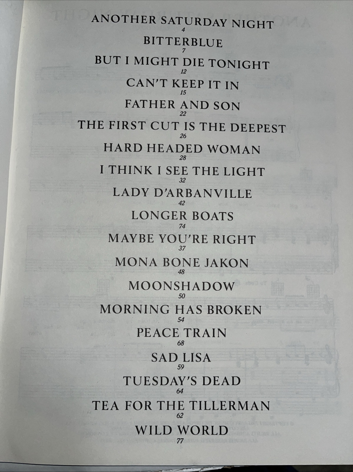 Cat Stevens Paperback Book 19 Songs Of Cat Stevens Piano Guitar Lyrics Yusuf