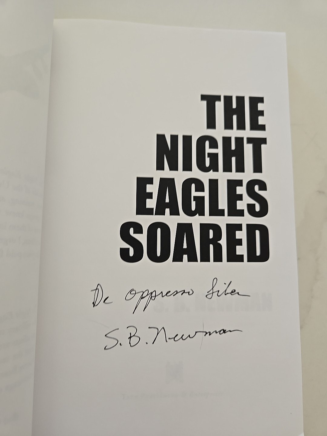 The Night Eagles Soared Signed by Author Military Aviation Paperback