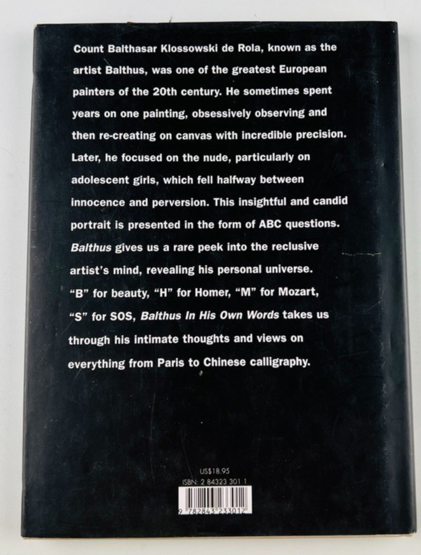 Balthus In His Own Words 2001 Assouline Hardcover Book Modern Art Painting Bio