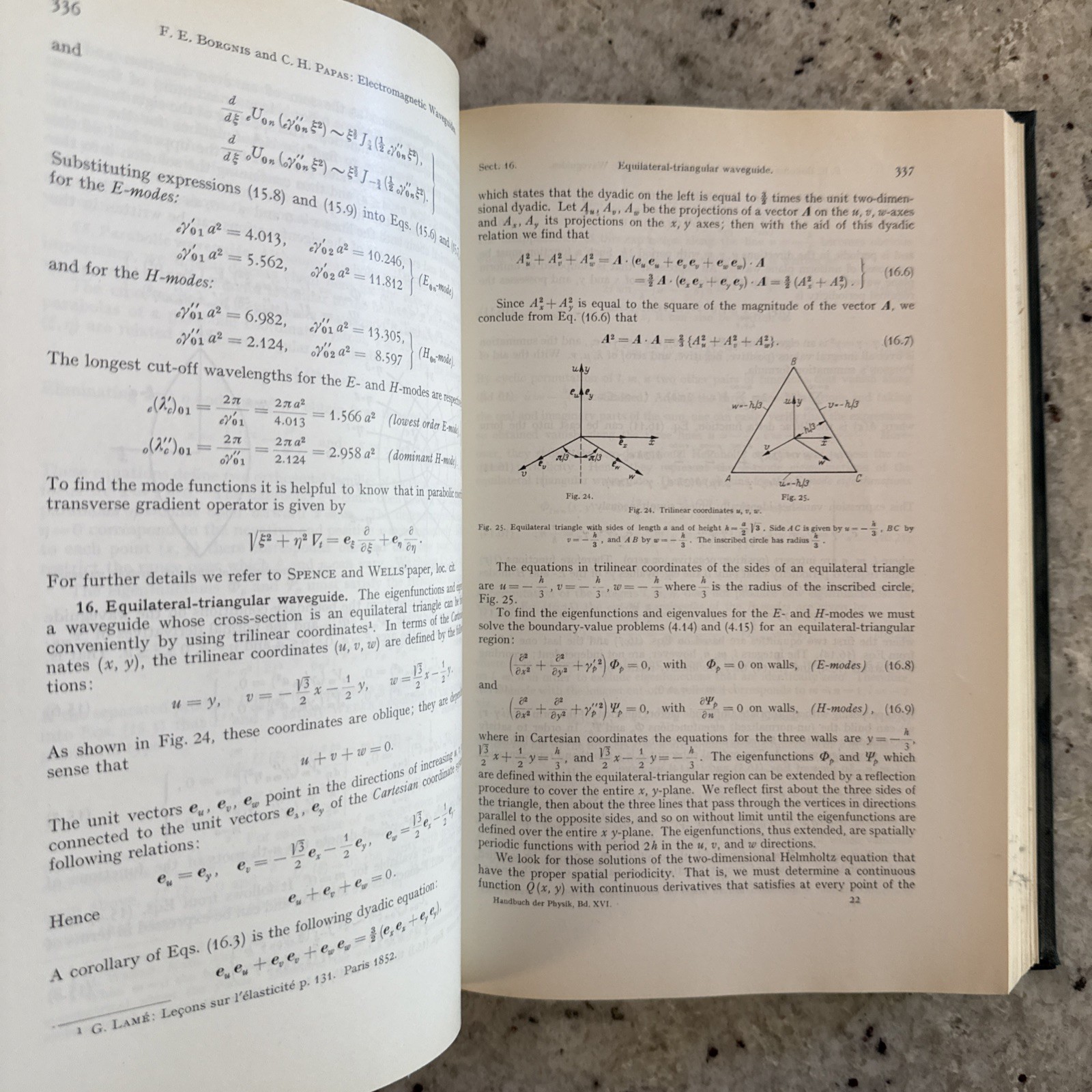 Vintage 1958 Springer Physics XVI: Electric Fields & Waves, Flügge HC Ger/Eng