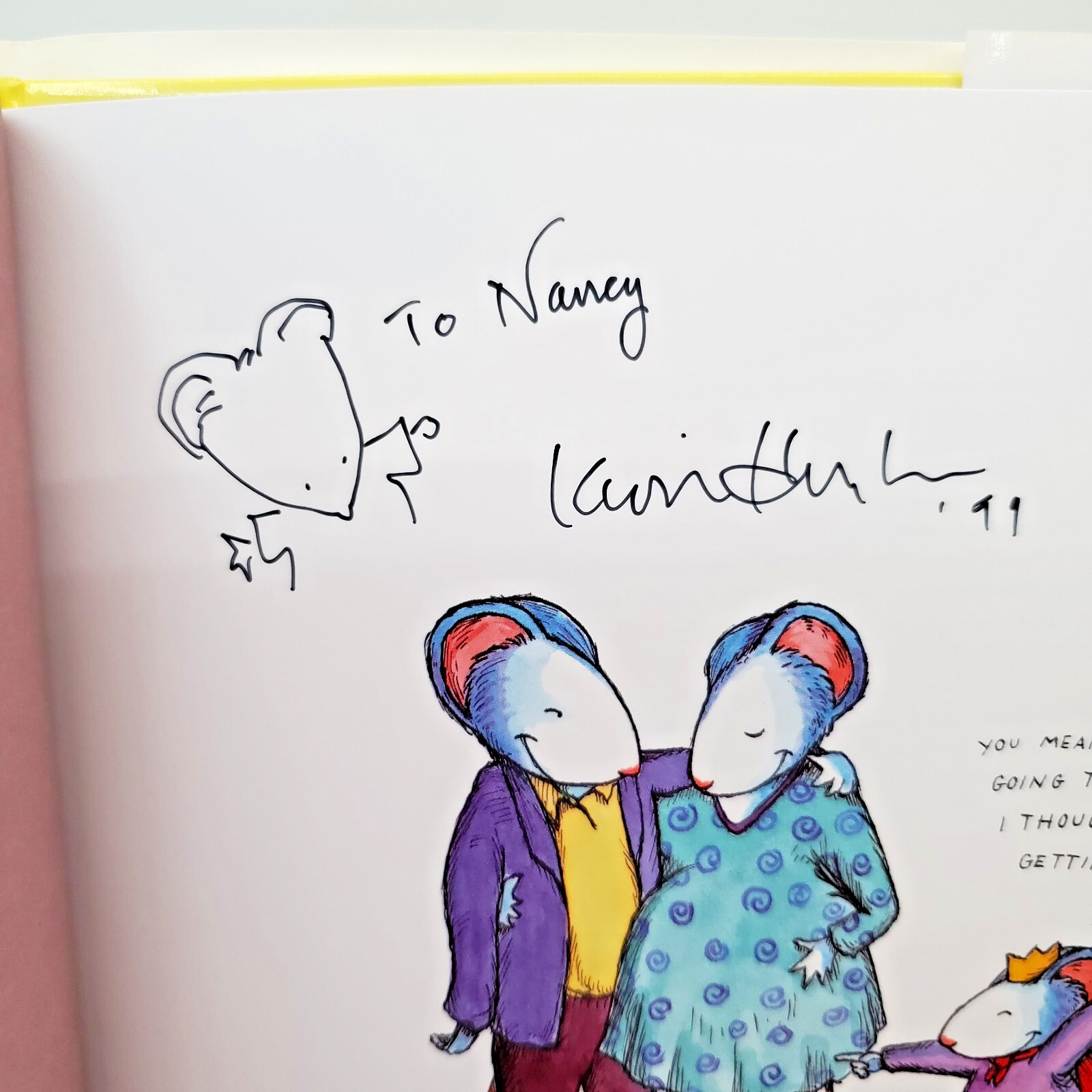 Signed w Art Kevin Henkes 1st Ed Book Julius The Baby of the World To Nancy EUC