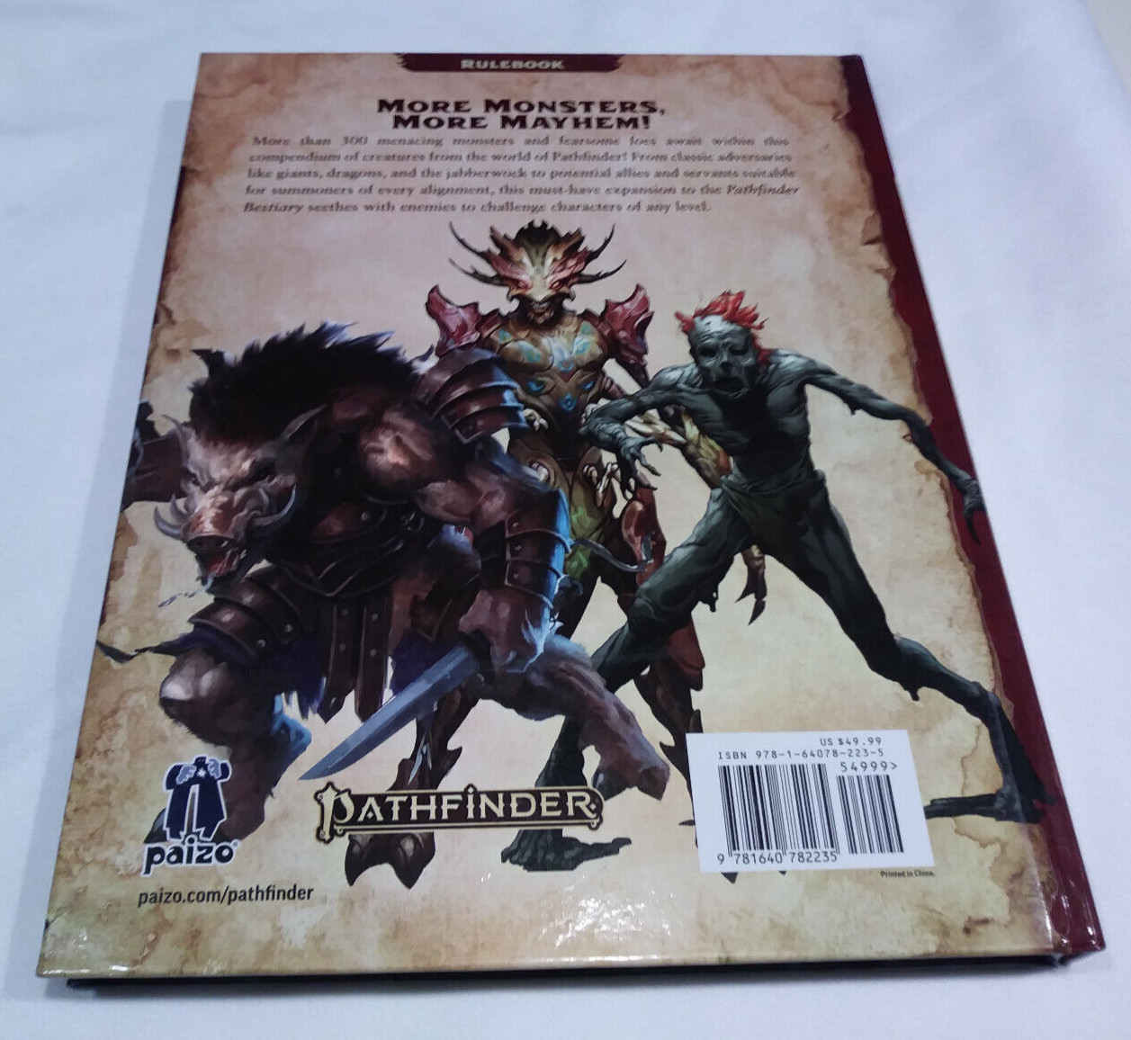 Pathfinder Bestiary 2, 2nd Edition, Hardcover HC, 2020, Paizo Games NOS