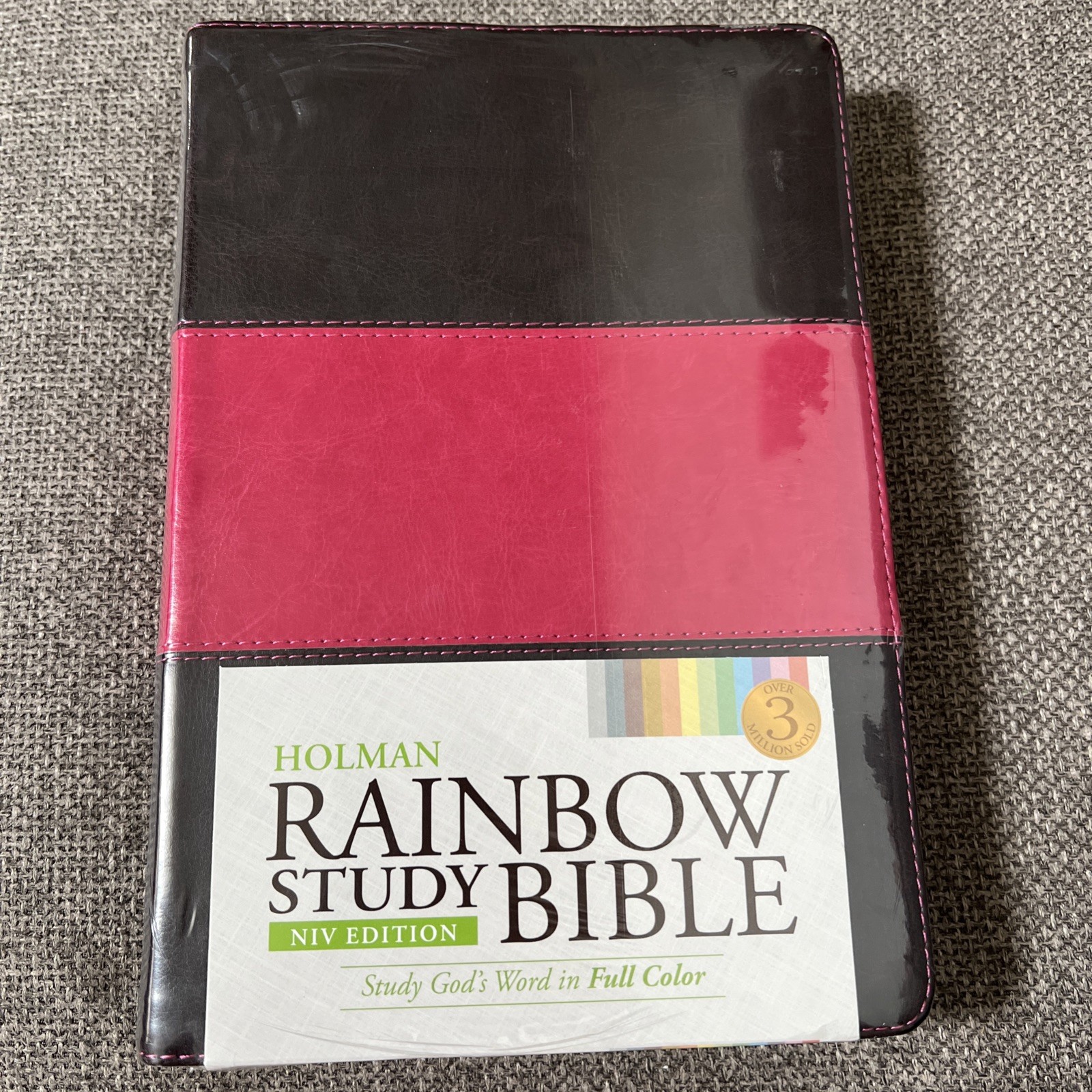 NIV Rainbow Study Bible Leather Touch by Holman Bible Study Color Brown/Magenta