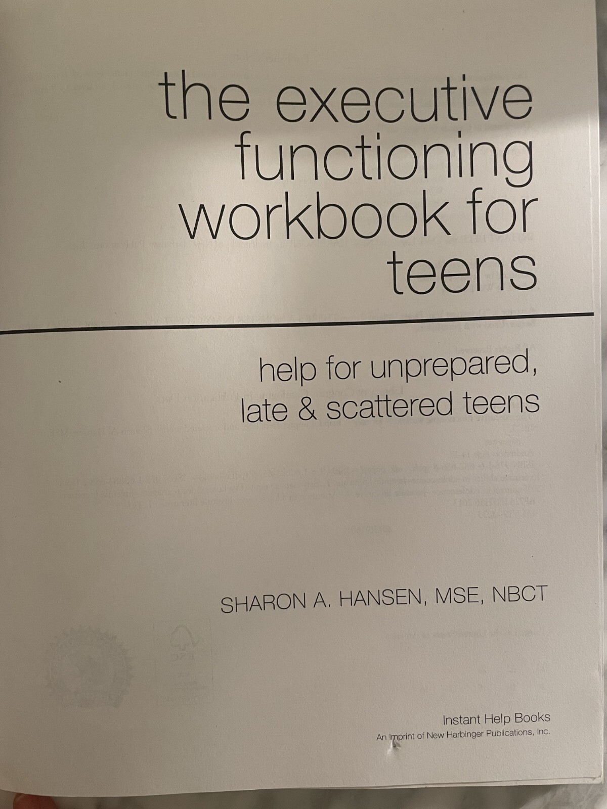 Executive Functioning Workbook for Teens – USED