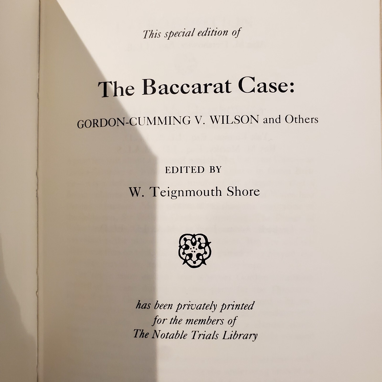 The Notable Trials Library THE BACCARAT CASE Gordon-Cummings V Wilson1992