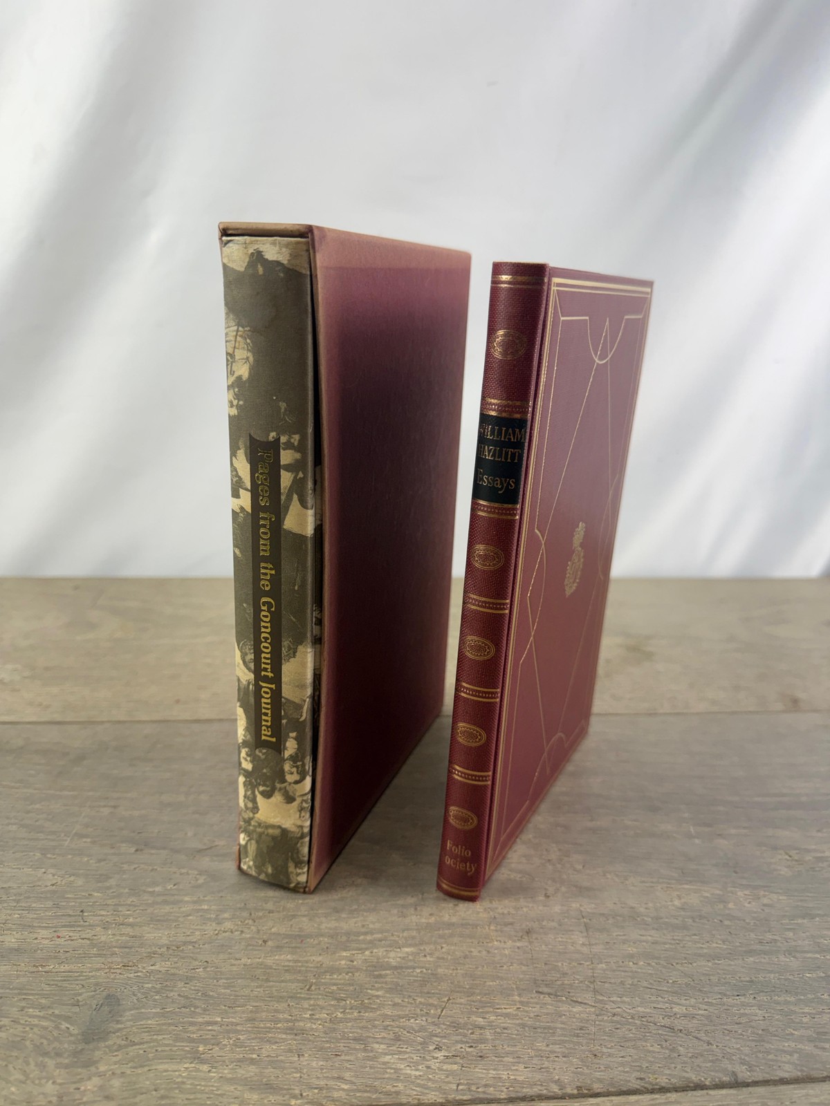 Vintage Pages From Goncourt Journal & Hazlitt Essays Folio Society Red HC Lot 2