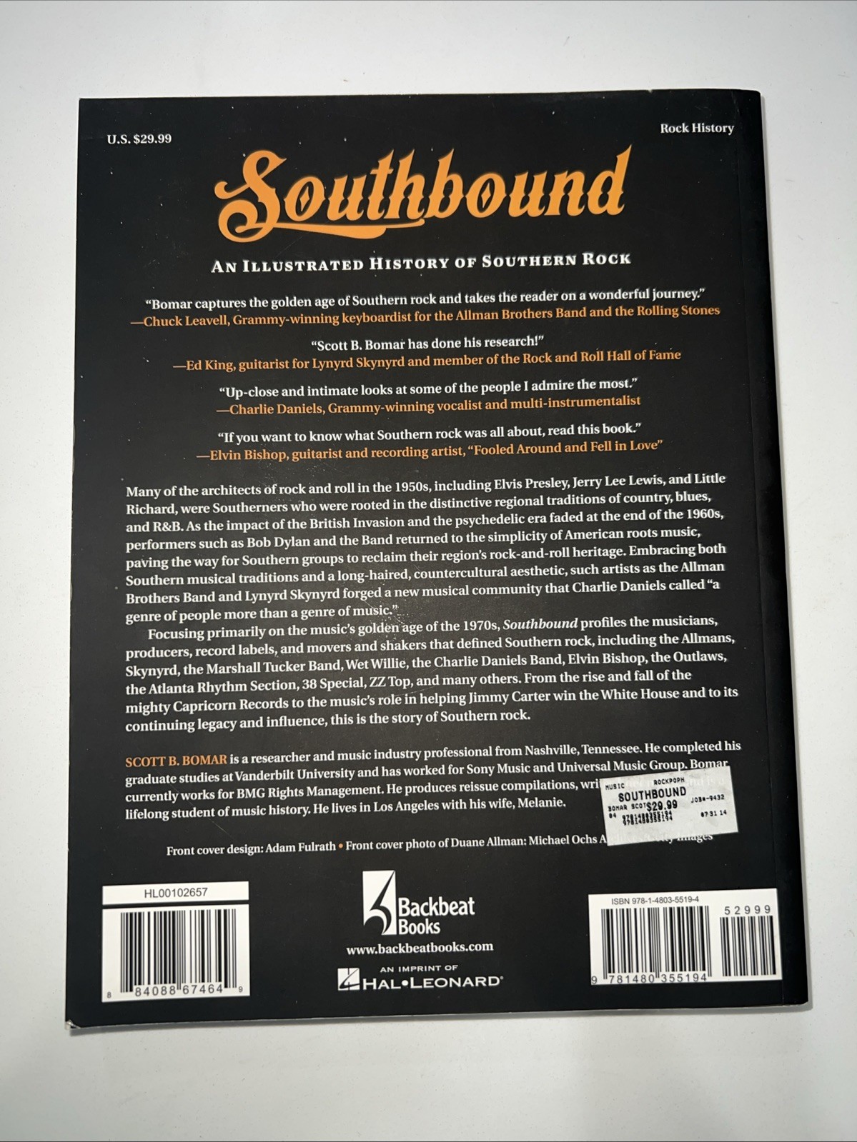 Southbound: An Illustrated History of Southern Rock By Scott B. Bomar 2014