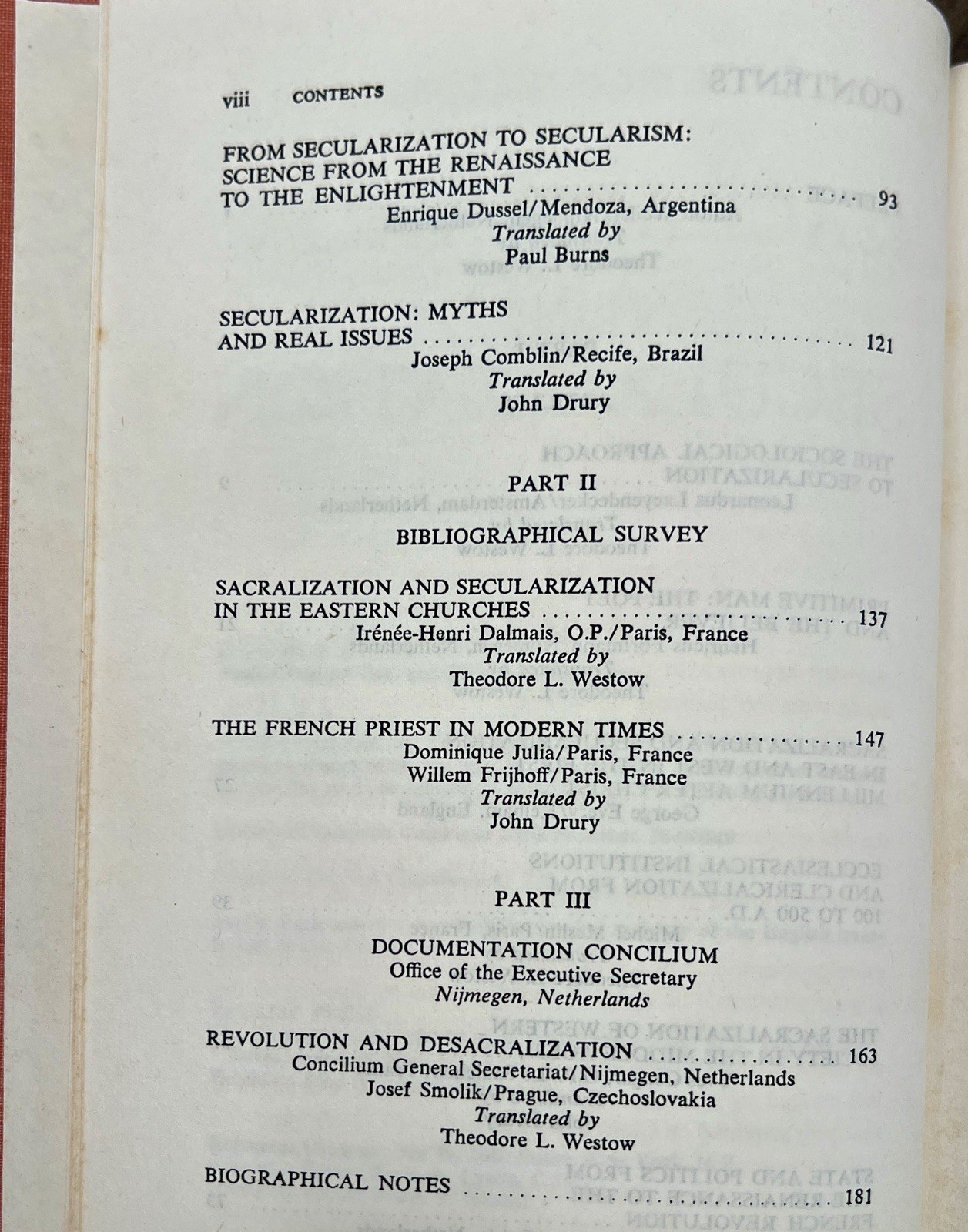 Sacralization Secularization 1969 Church History CONCILIUM Vol. 47 Paulist Press