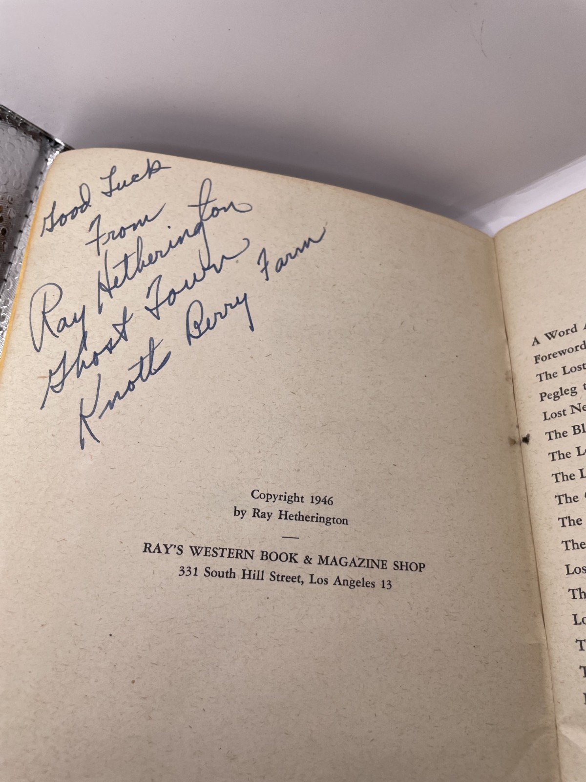 Lost Mines of the Old West Howard D Clark, 1st ed. 1946 Signed Ray Hetherington