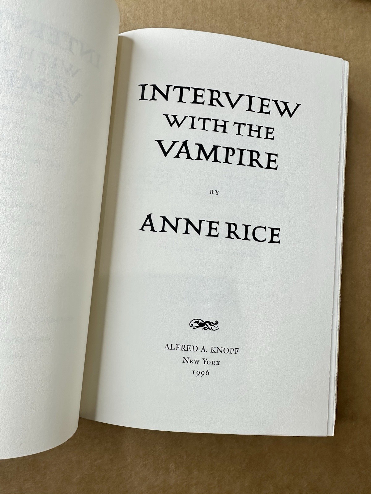 🟠Interview with the Vampire by Anne Rice (1996 Knopf HC w/ DJ)