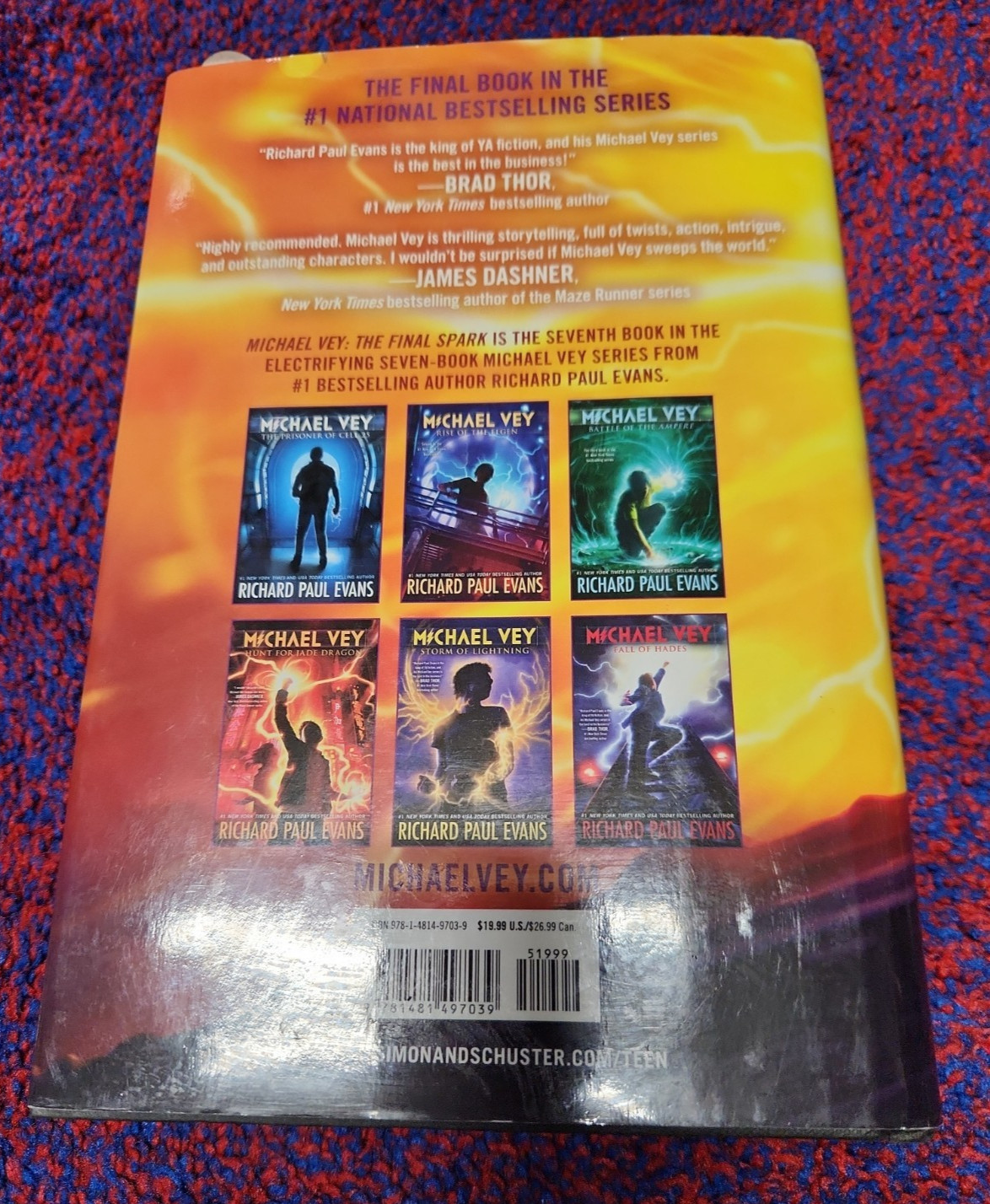 Michael Vey 7 : The Final Spark by Richard Paul Evans (2017,Hardcover) BRAND NEW