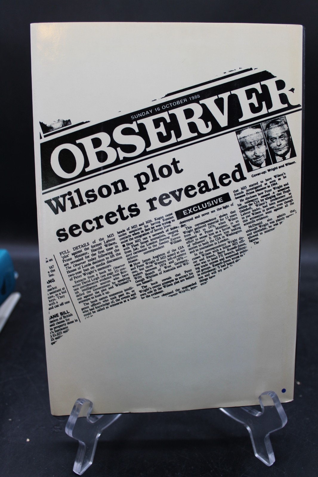 The Wilson Plot David Leigh 1988 British Politics First American Edition
