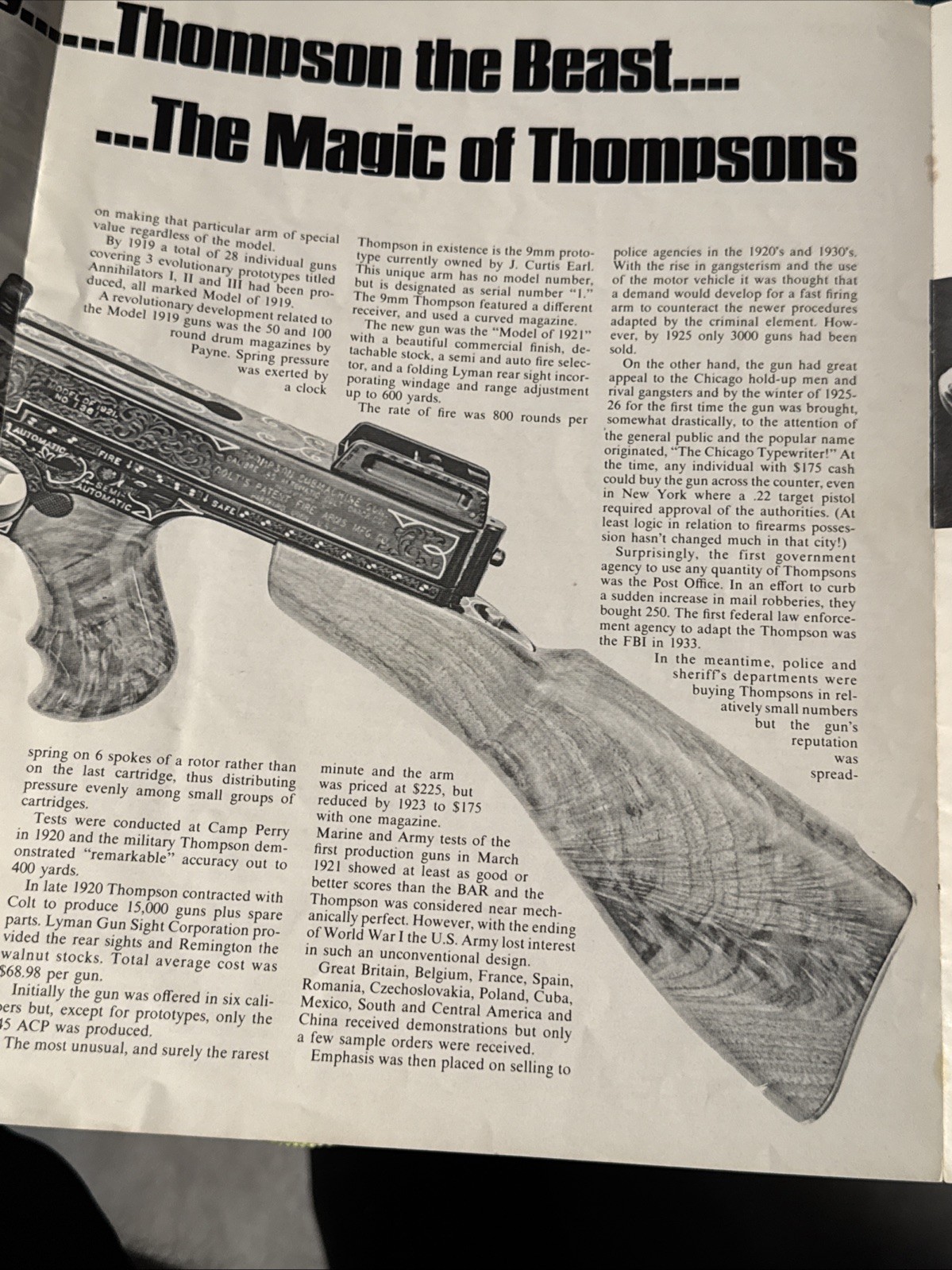 VTG Machine Guns and Submachine Guns For Shooter or Collector J. CURTIS EARL 70S