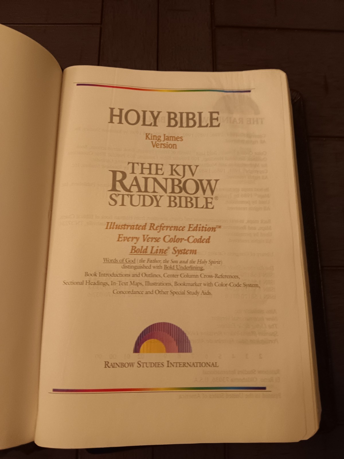 The Rainbow Study Bible Bold Line Color-Coded Edition KJV Leather Bound 1998