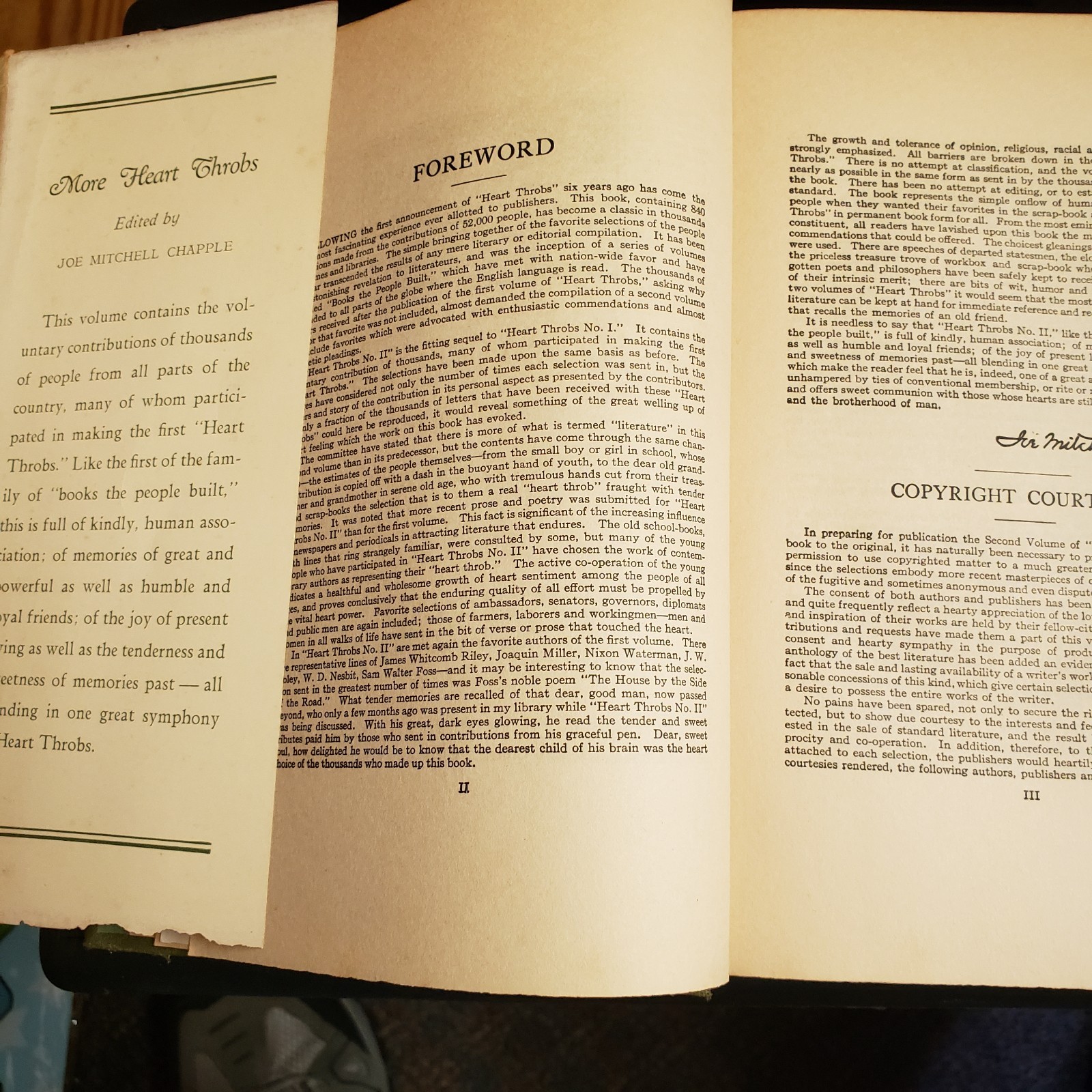 More Heart Throbs In Prose and Verse Volume II, Edited By Joe Mitchell Chapple