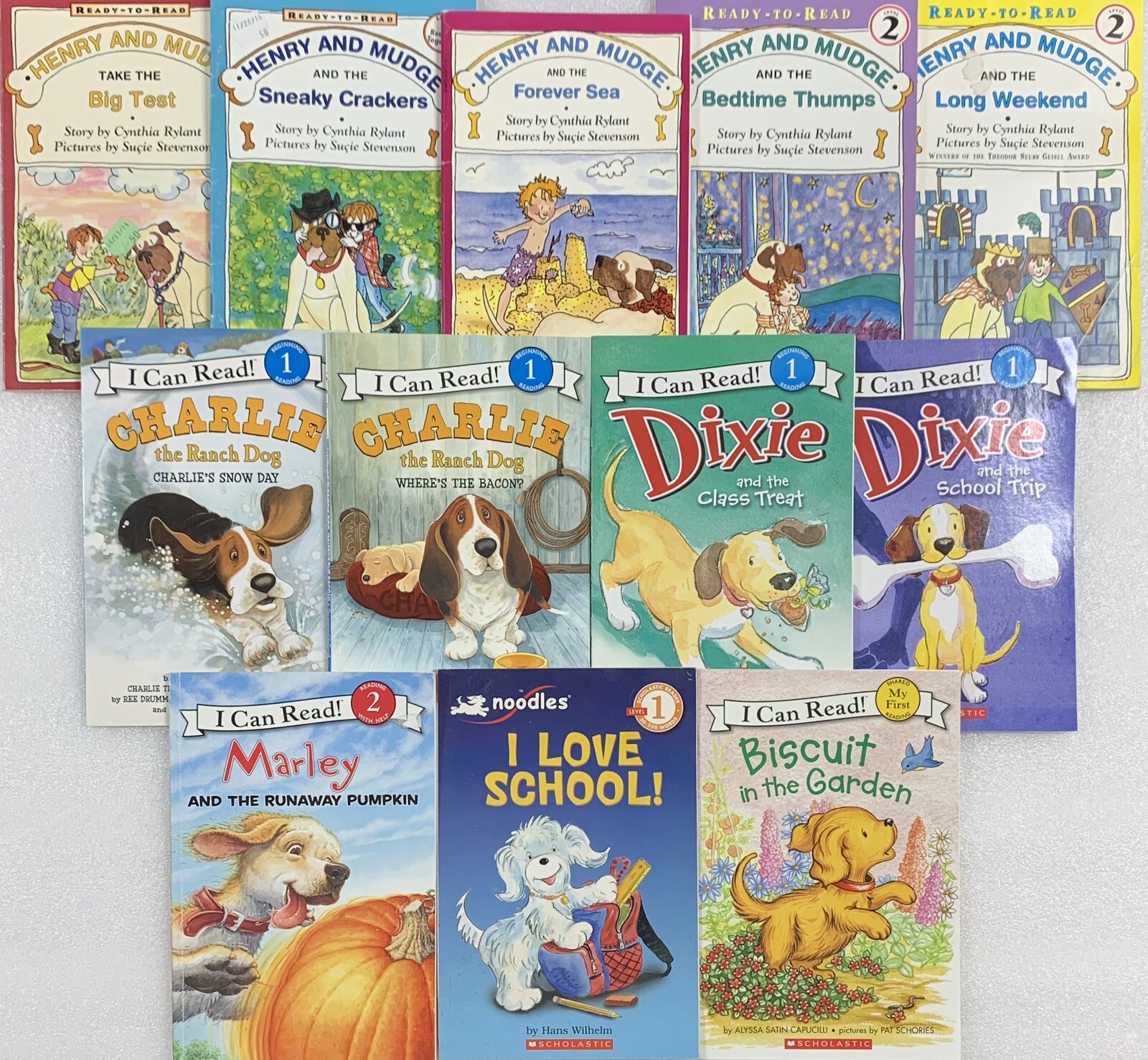 Lot Of 12 Henry And Mudge CHARLIE Dixie BISCUIT Marley Children’s Books Lev. 1-2