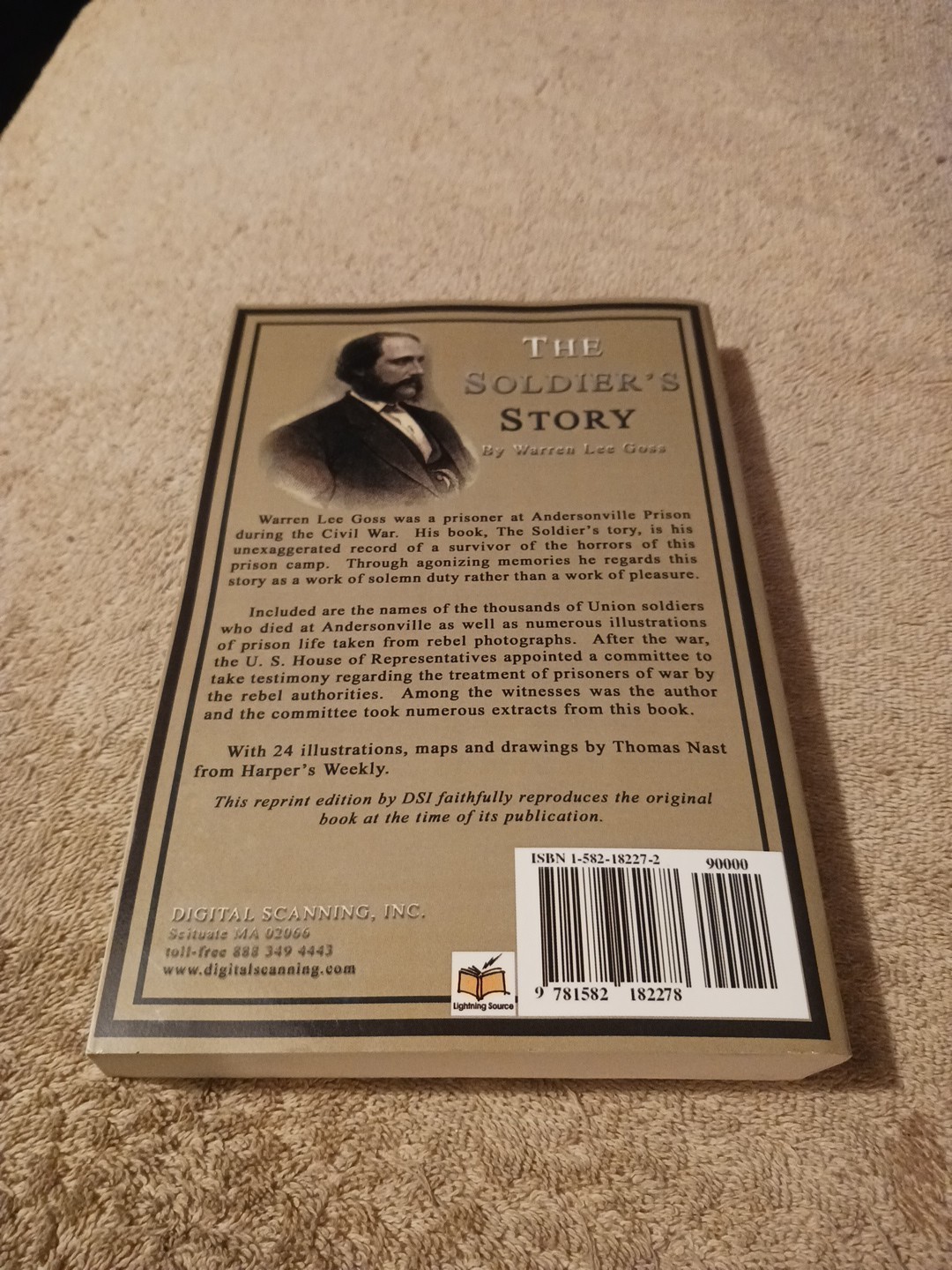 Soldier’s Story of His Captivity at Andersonville Warren Lee Goss Civil war US