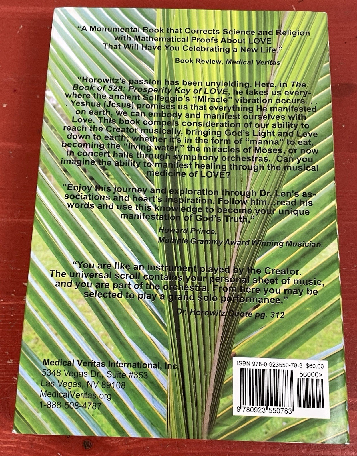 The Book of 528 Prosperity Key of Love by Dr. Leonard G. Horowitz HC 1st Ed 2011