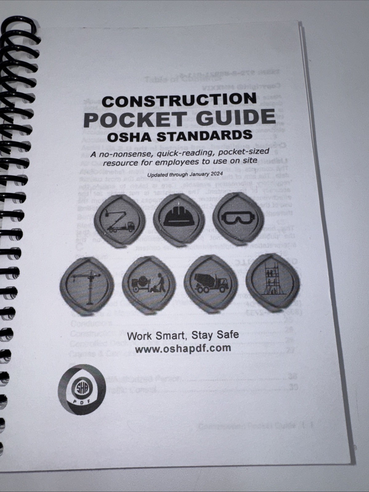 2024 Edition OSHA Standards Construction Pocket Guide, published by oshapdf