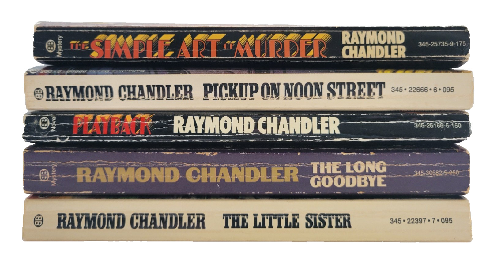 Raymond Chandler: 5 Ballantine 1970s PBs: Playback, Long Goodbye, Little Sister