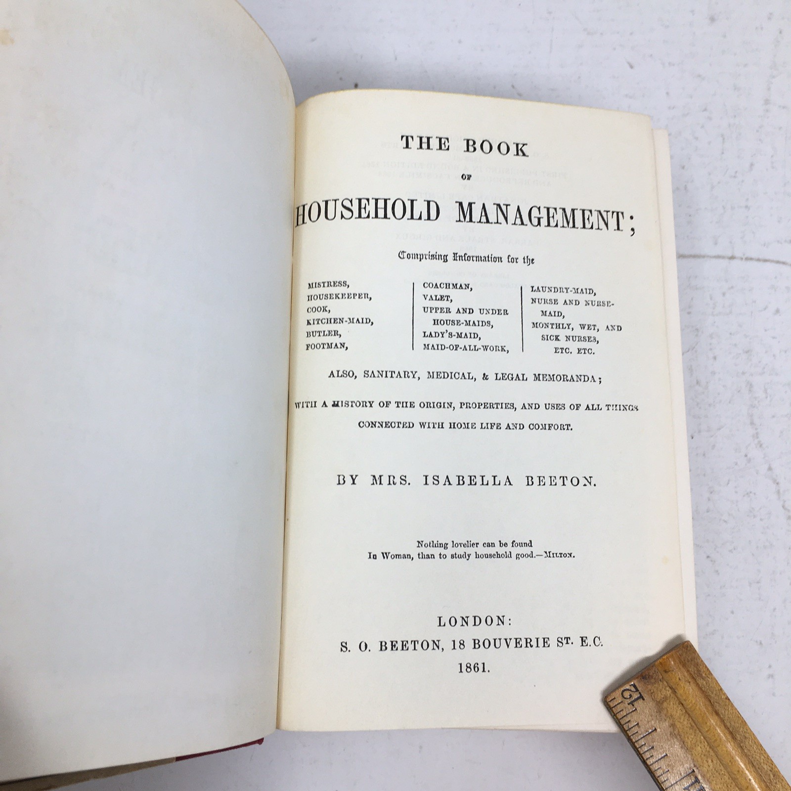 Beeton’s Book Of Household Management 1st Ed. Facsimile 1969 by Mrs. Beeton