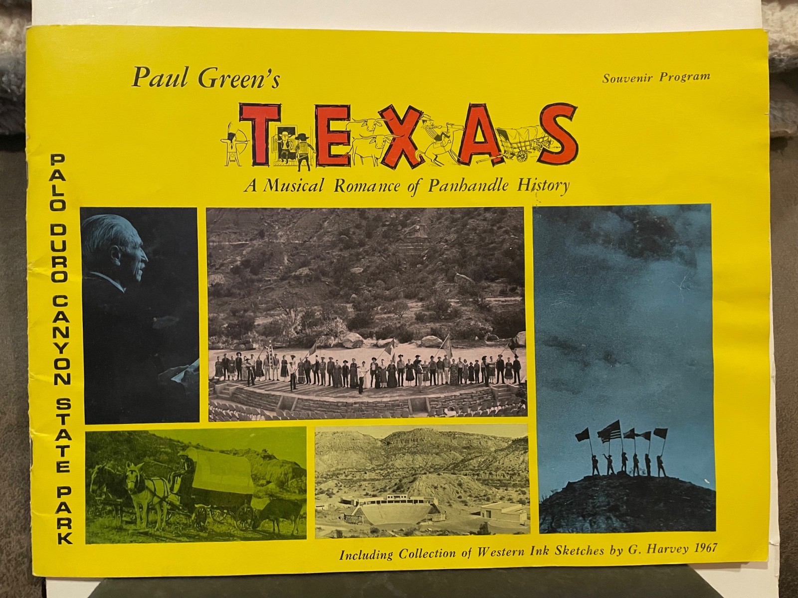 G. HARVEY 1967 26 ILLUSTRATIONS “TEXAS” PROGRAM VERY RARE! NICE