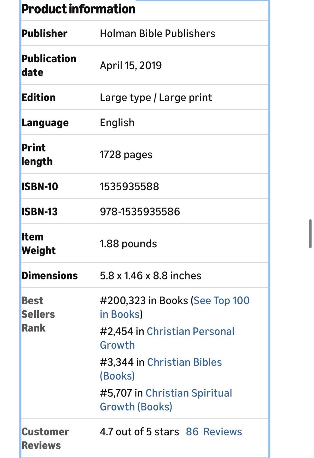 KJV SNAP CLOSURE INDEXED LARGE PRINT(11.25pt) Black Leathrsft Personal Bible